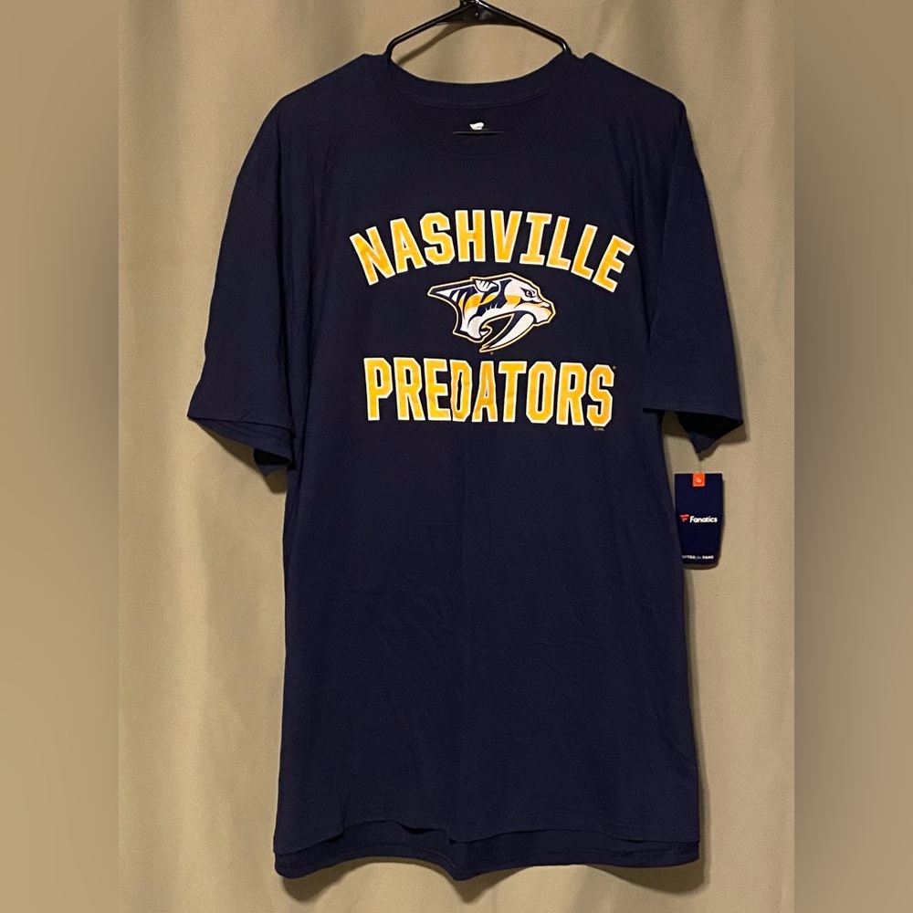 Fanatics NHL Nashville Predators Short Sleeve Tee Blue Yellow Size 2XL NWT